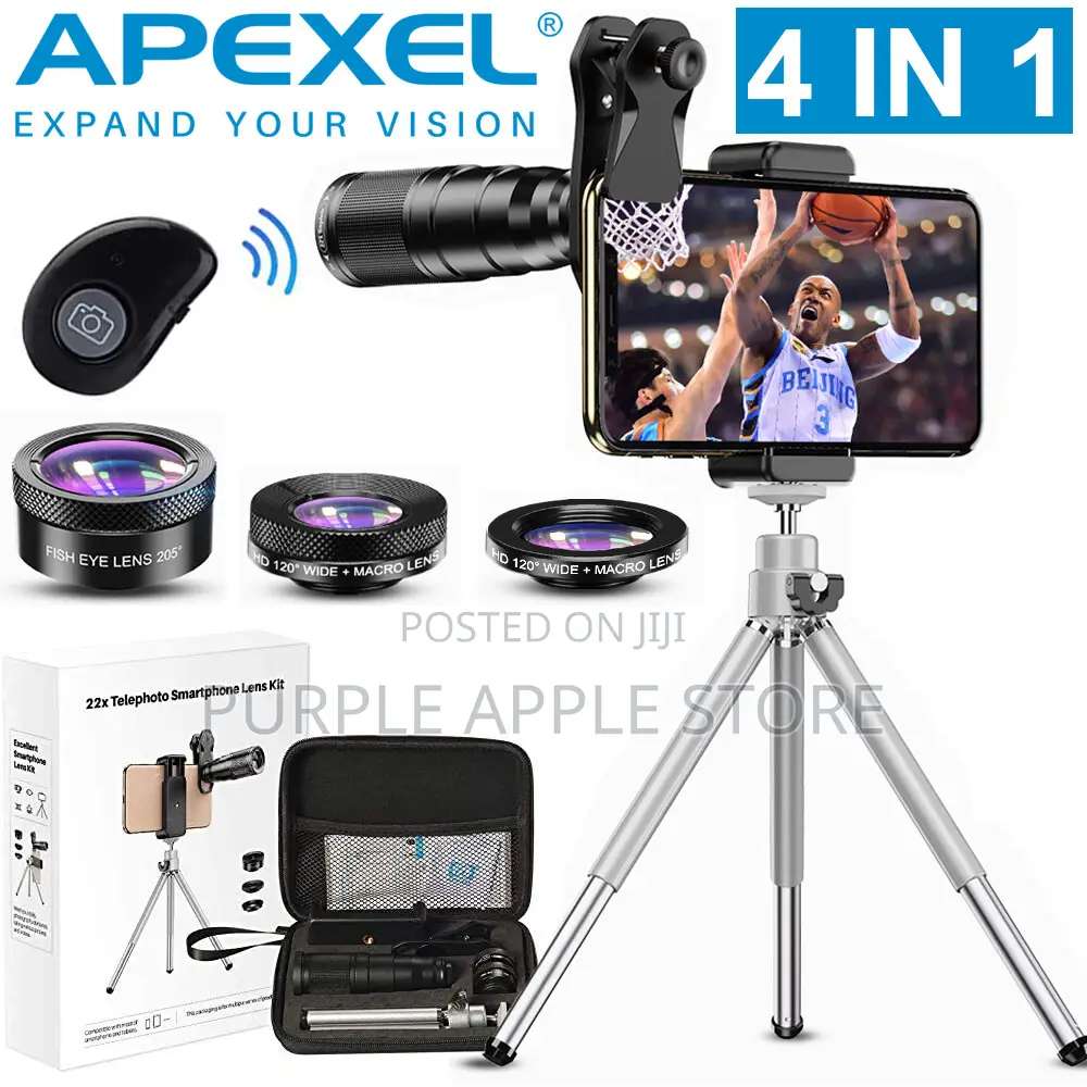 Apexel 4-in-1 Smartphone Lens Kit With Tripod