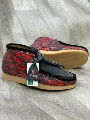 Clarks Unruly Red Black Boots