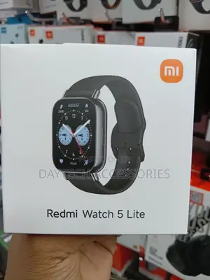 This Is a Xiaomi Redmi Watch 5 Lite Smart Watch With a Black Band.