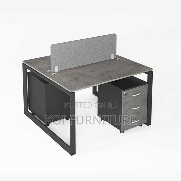 Office Workstation; Two Users Wooden Office Workstation Working Desks - thumbnail 4