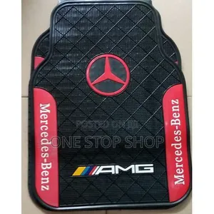 Mercedes Amg Car Floor Mat Rubber Body Red Accent