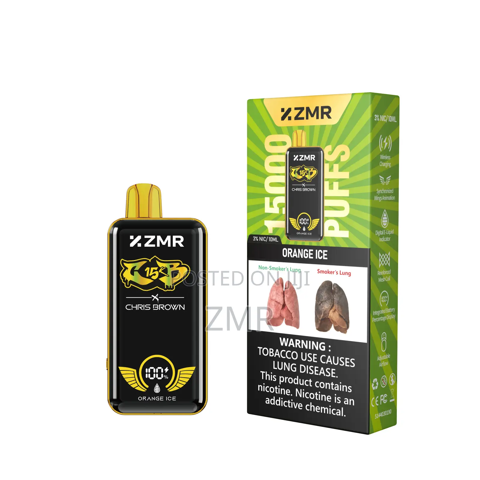 ZMR 15000puffs Orange Ice Disposable Vape Rechargeable With Screen