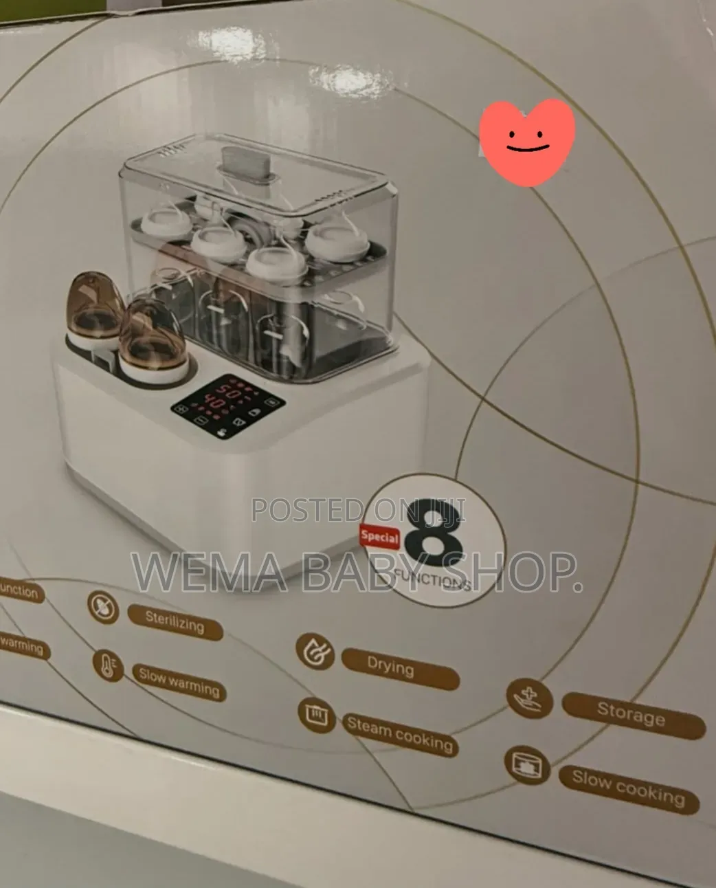 Multifunction Digital 8-in-1 Baby Botrle Sterilizer/Warmer/Dryer.