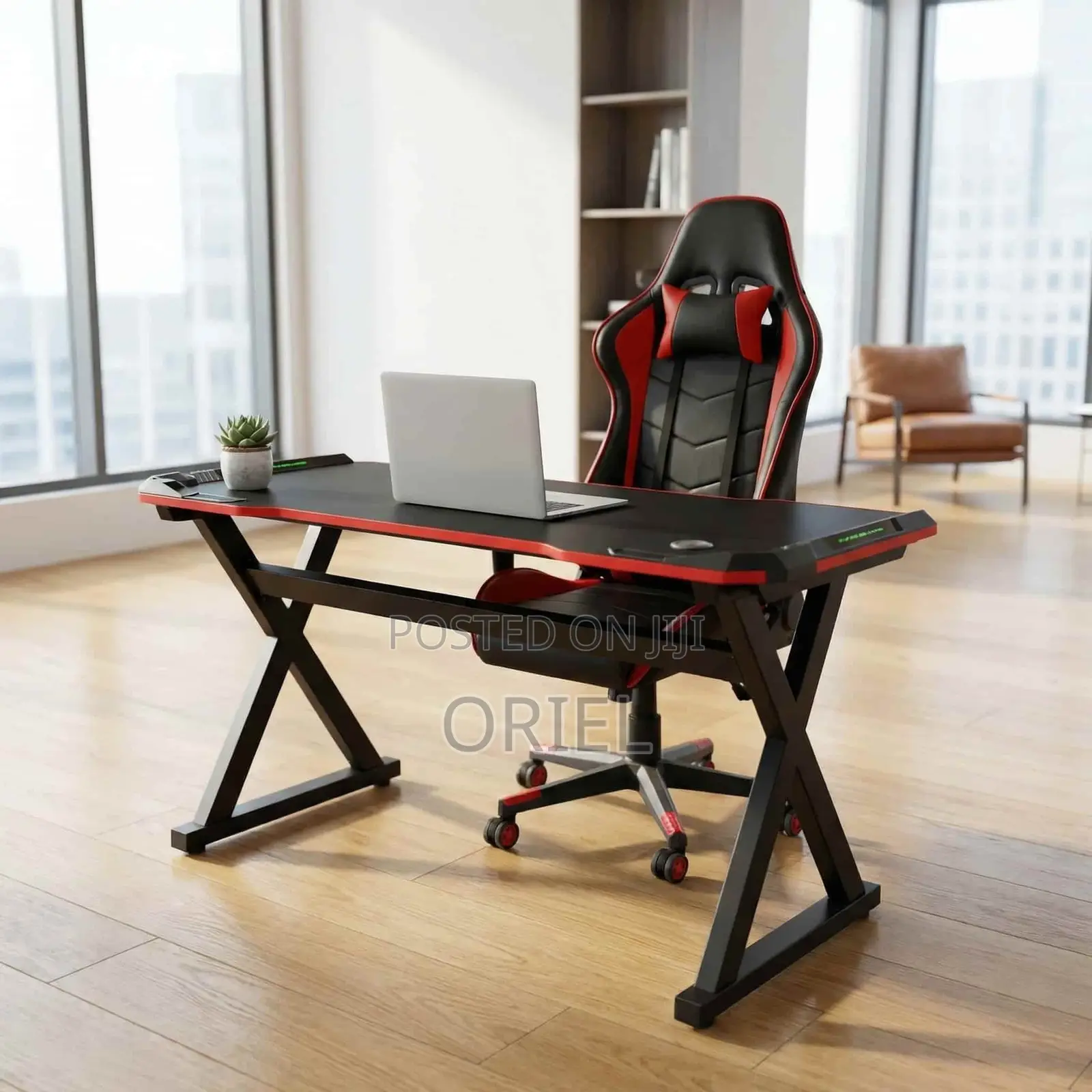 Computer Desk : Home Office Gaming Desk 1.4m(With Lighting ) on Offer