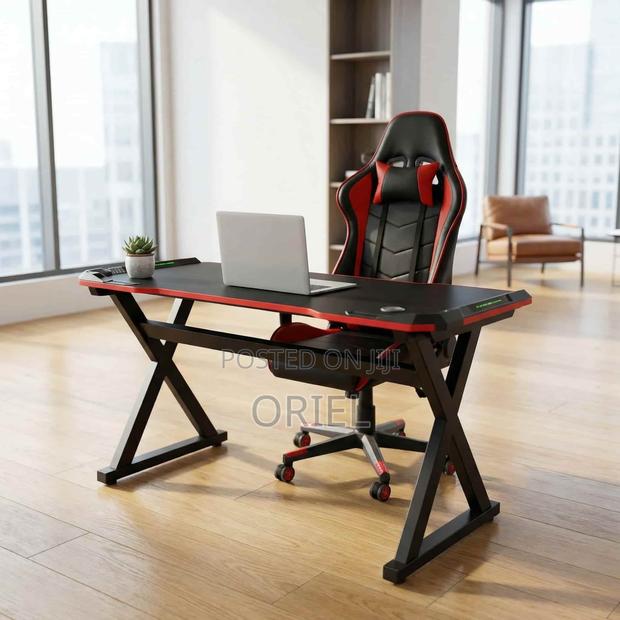 Computer Desk : Home Office Gaming Desk 1.4m(With Lighting ) on Offer - thumbnail 4