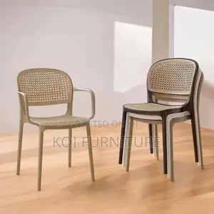 Dining Chair : Modern Stackable Rattan Plastic Chairs