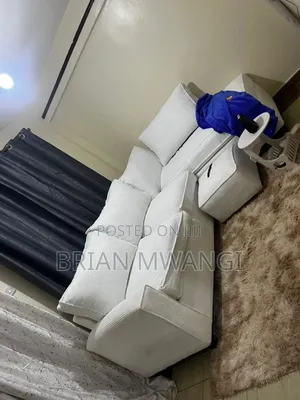L Shaped 5 Seater - White