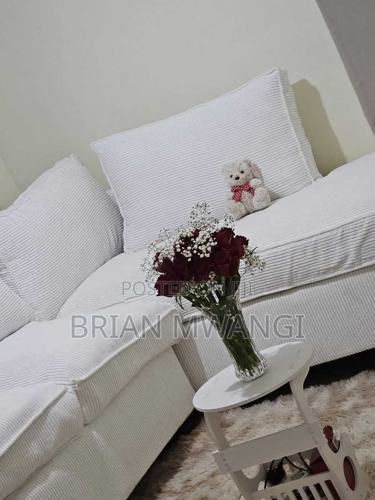 L Shaped 5 Seater - White