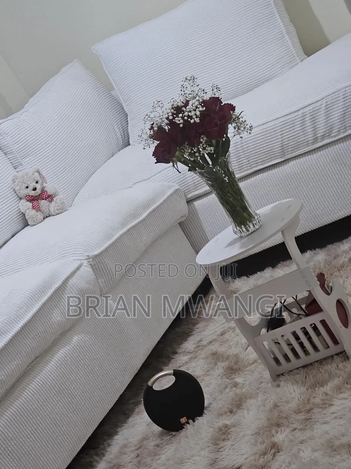 L Shaped 5 Seater - White
