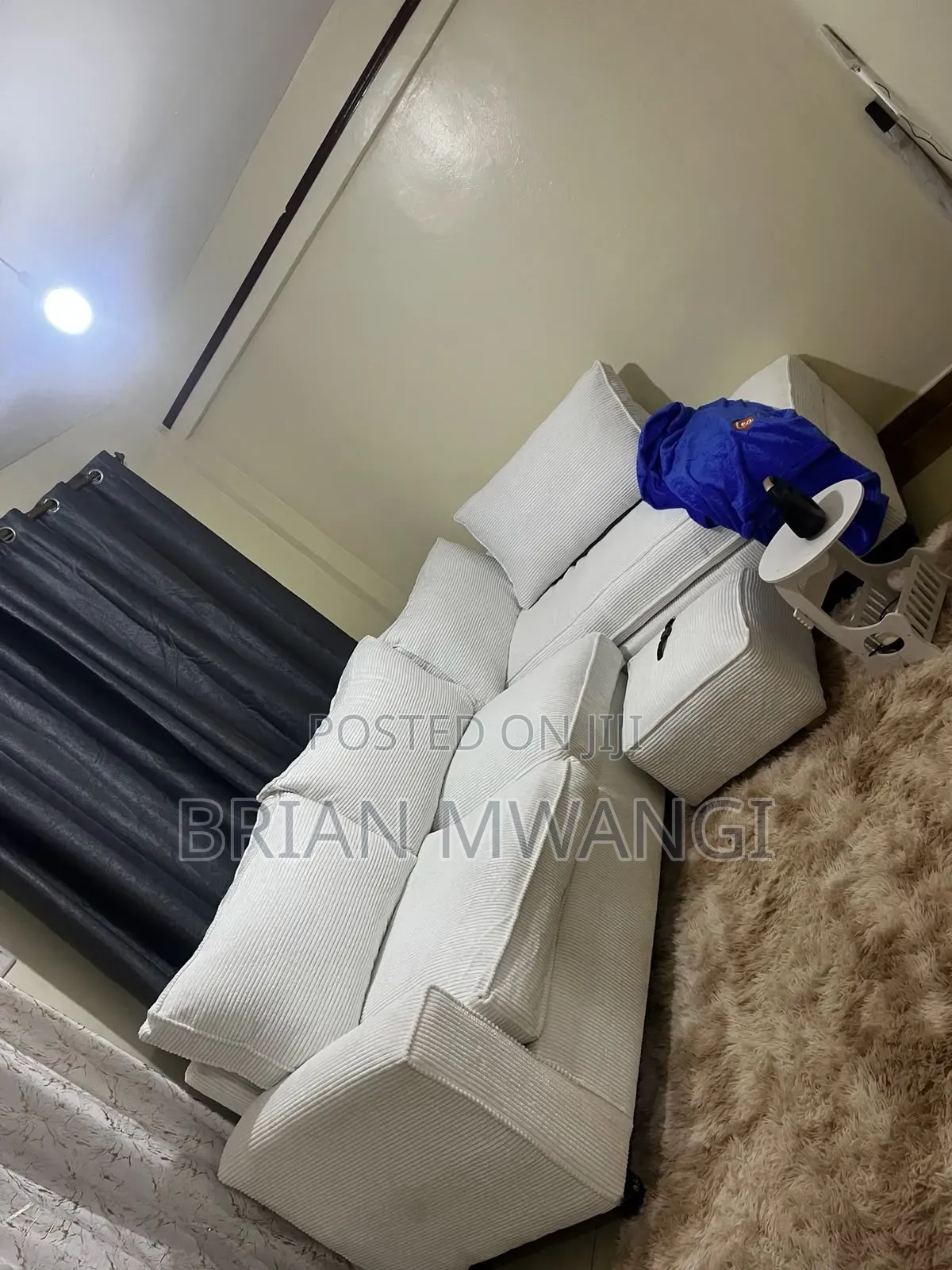 L Shaped 5 Seater - White