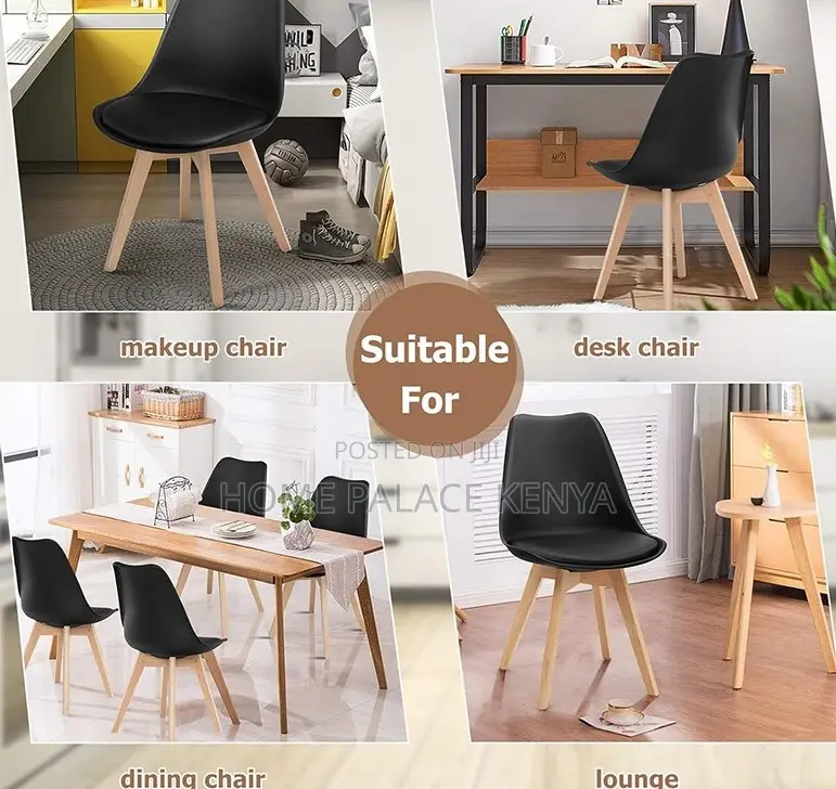 Household Chair: Durable Plastic Shell Dining Chair With Padded Seat