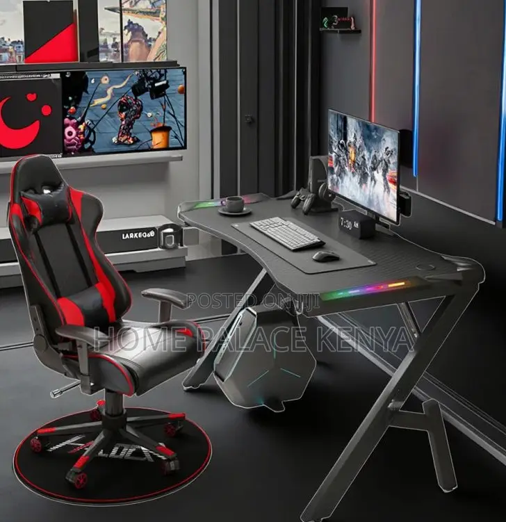Gaming Set: Modern Led RGB Gaming Desk and Chair Set