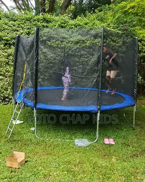10 Ft Outdoor Trampoline for Kids With Safety Net