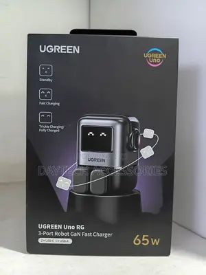 Ugreen 65w Gan Charger - 3-Port Usb C Power Adapter - Black
