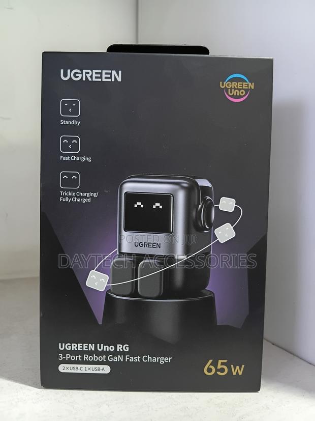 Ugreen 65w Gan Charger - 3-Port Usb C Power Adapter - Black - thumbnail 2