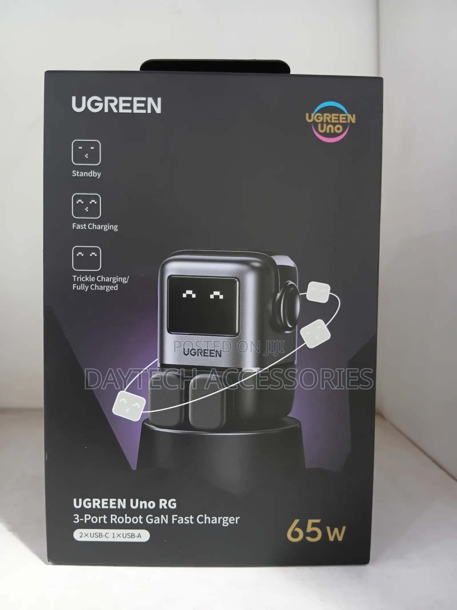 Ugreen Uno Charger Rg 3-Port Gan Fast 65w Eu Space Gray