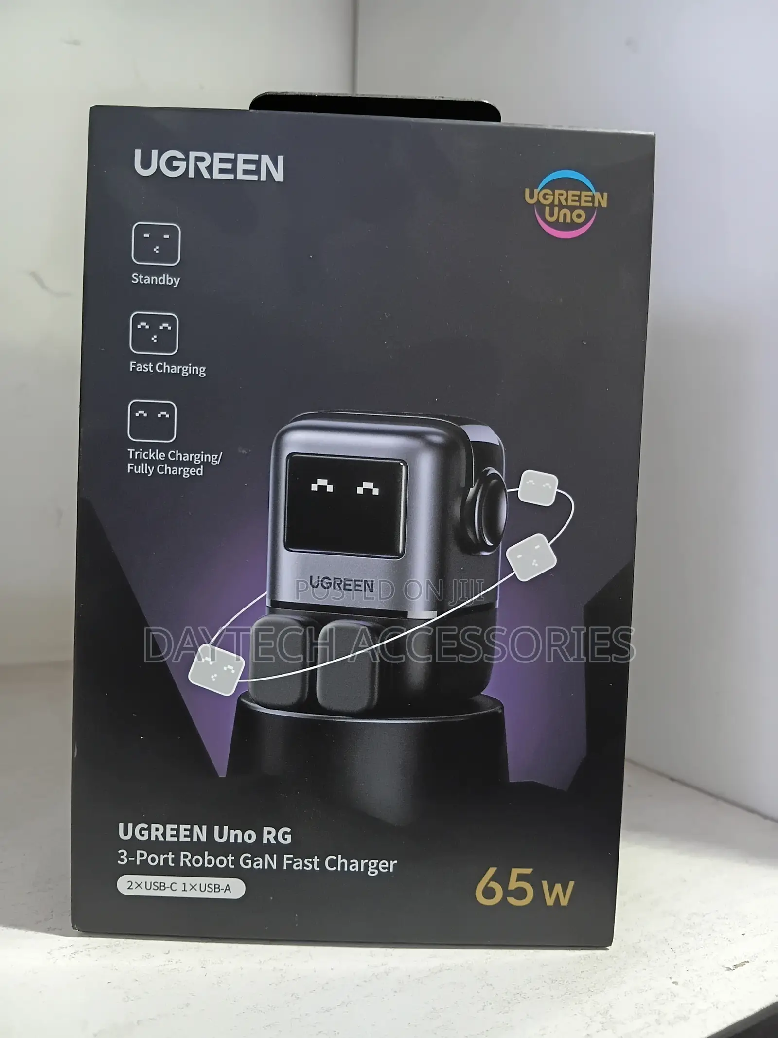 Ugreen Uno Charger Rg 3-Port Gan Fast 65w Eu Space Gray