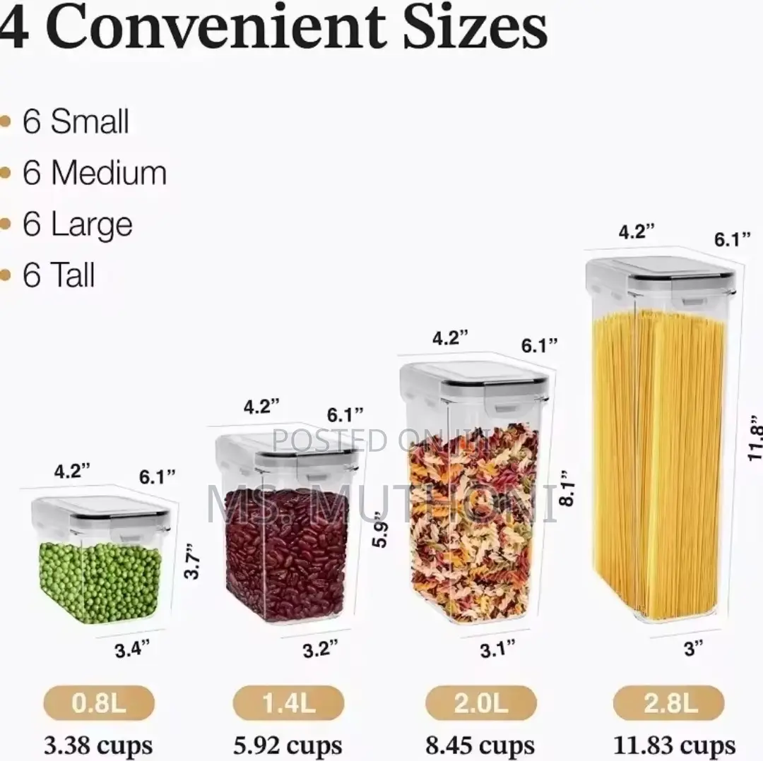 Pantry Organizer 24pcs Bpa Free Airtight Plastic Containers