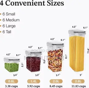 Pantry Organizer 24pcs Bpa Free Airtight Plastic Containers
