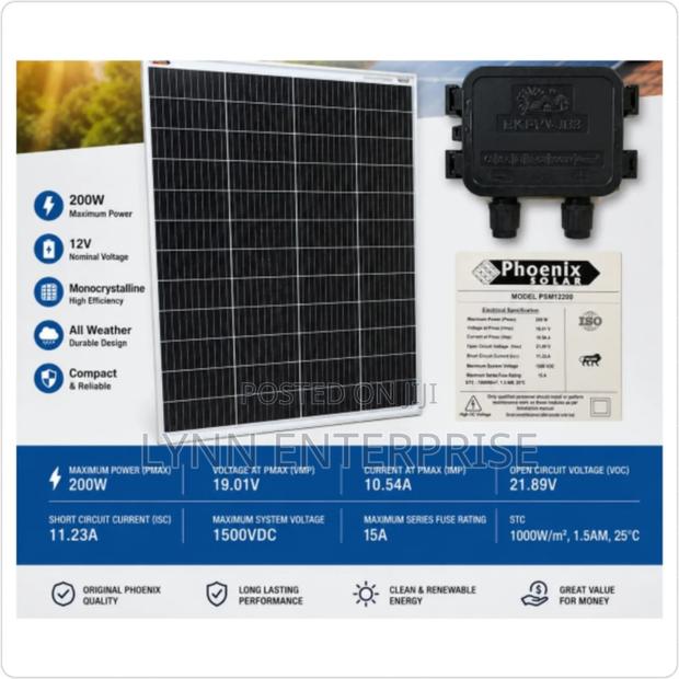 Phoenix Solar Panels 12v Normal Voltage 200w