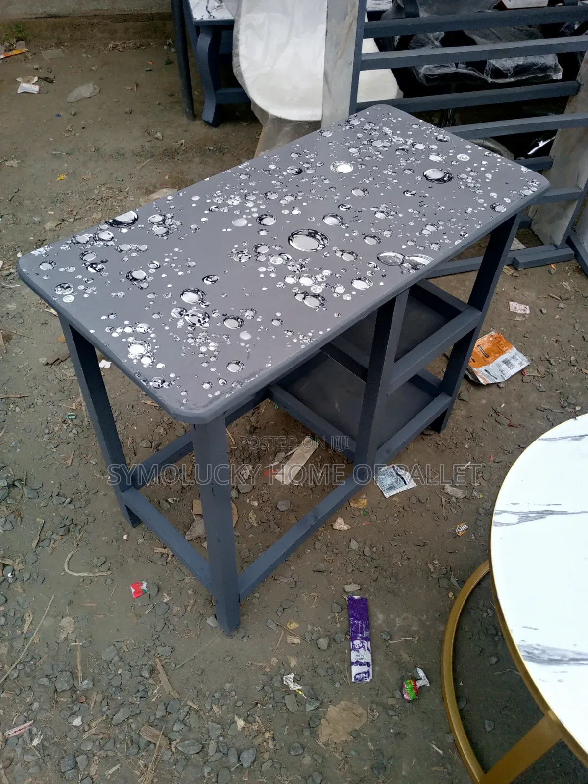 Kitchen Table Gas Table Stand Bubble Grey Flowered
