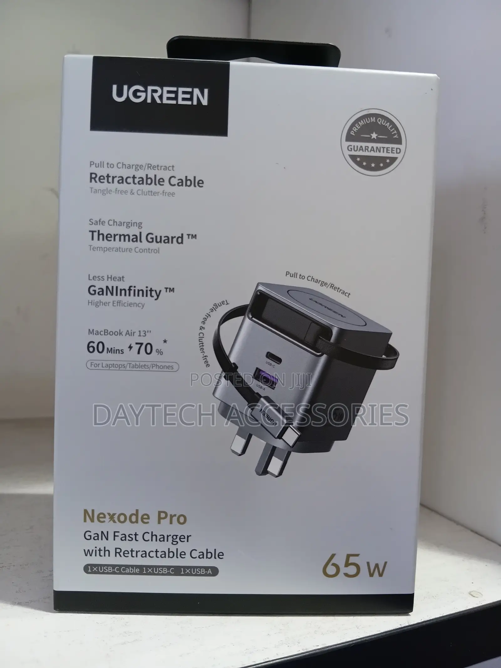 Ugreen Nexode Pro 65w Gan Fast Charger With a Usb-C Cable.