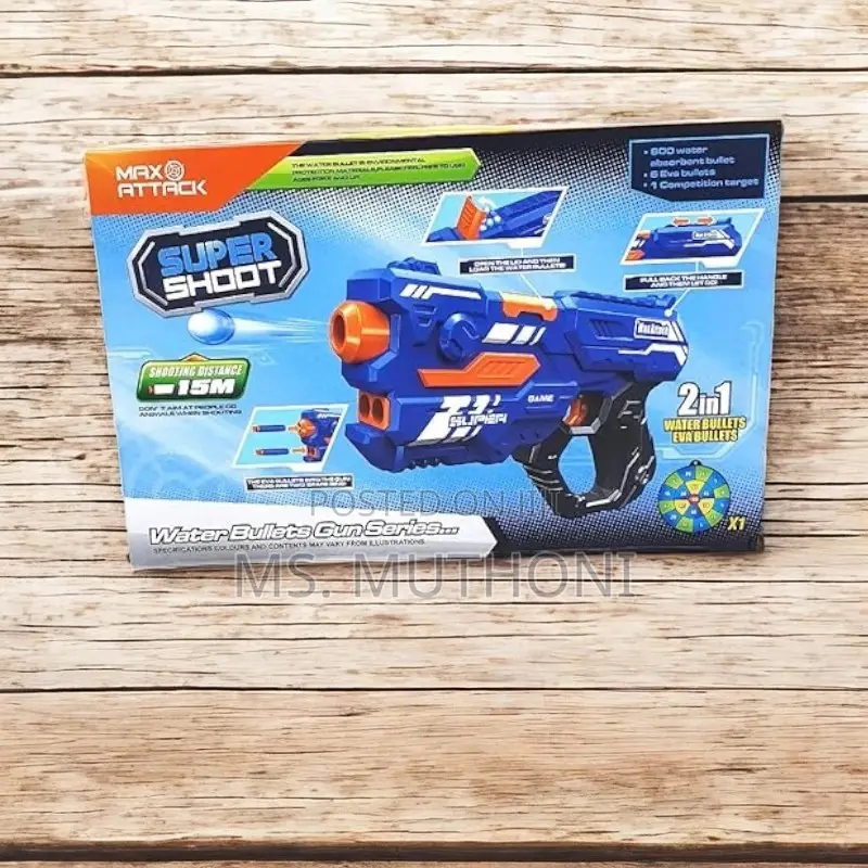 NHR Supershoot Max Attack 2-in-1 Toy Gun With Foam Bullets Gel Balls
