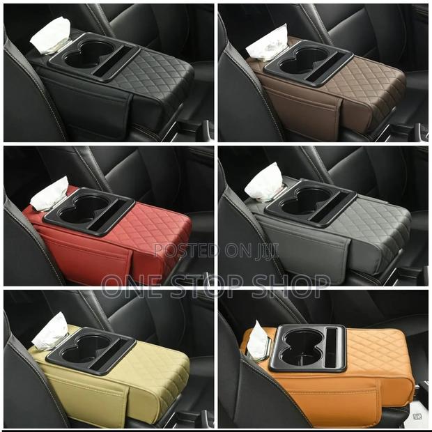 Pu Leather Armrest Elbow Support Pillow With Diamond Weave Pattern
