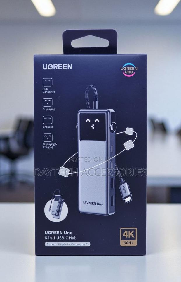 Ugreen Cm888 35998 Uno 6-in-1 Usb-C Hub - Black - main view