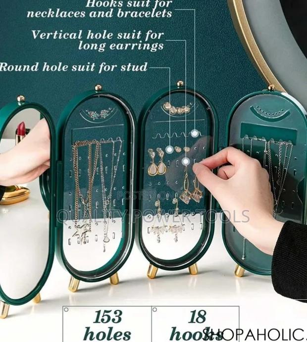 Drumstone Foldable Jewelry Organizer With Mirror - main view