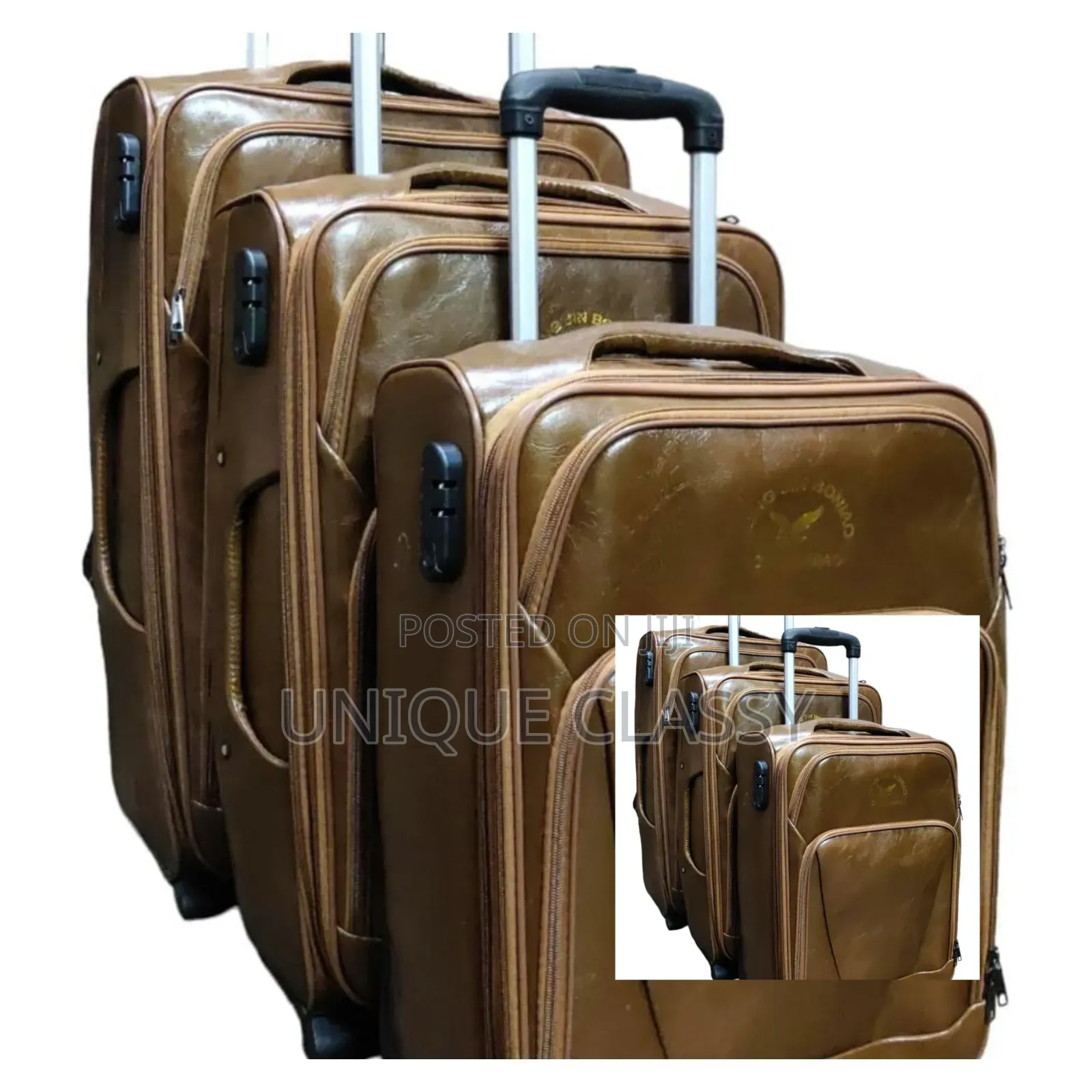 3 in 1 Leather Suitcase