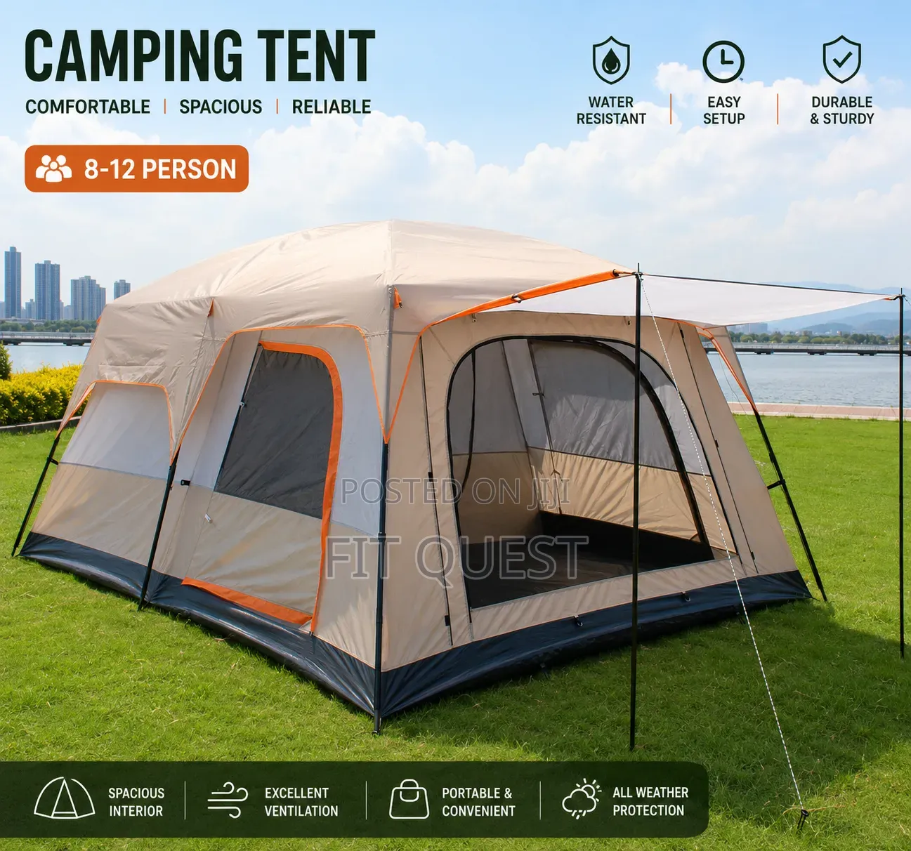 8–12 Person Large Family Automatic Camping Tent Waterproof Outdoor