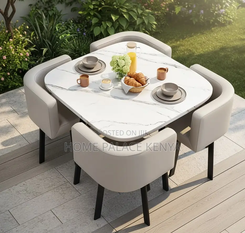 Dining Set: Nordic Luxury 4-Seater Dining Table Set With Chairs