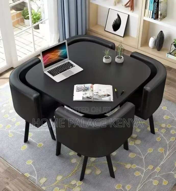 Dining Set: Nordic Luxury 4-Seater Dining Table Set With Chairs