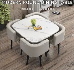 Dining Set: Nordic Luxury 4-Seater Dining Table Set With Chairs