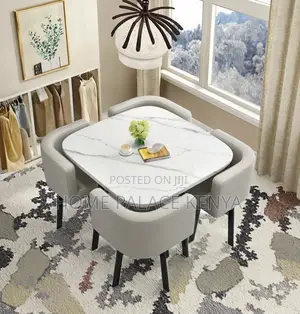 Dining Set: Nordic Luxury 4-Seater Dining Table Set With Chairs