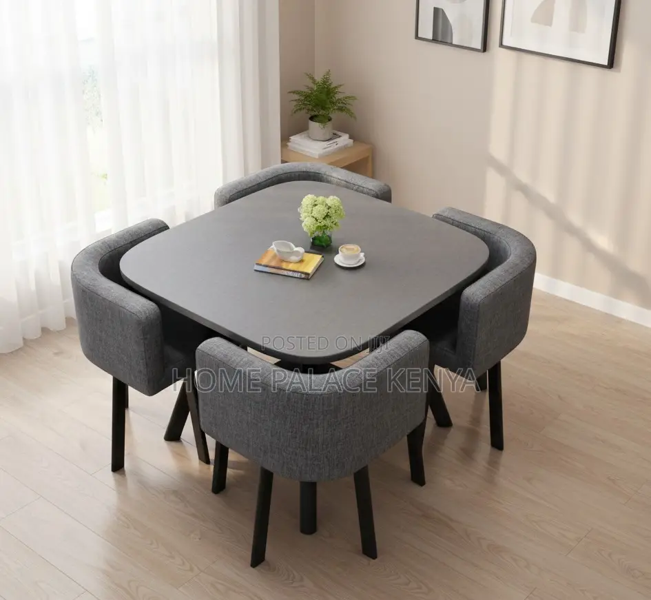 Dining Set: Nordic Luxury 4-Seater Dining Table Set With Chairs