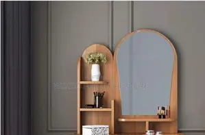 Dressers; Solid Wood Brown Make Up Bedroom Vanity Set