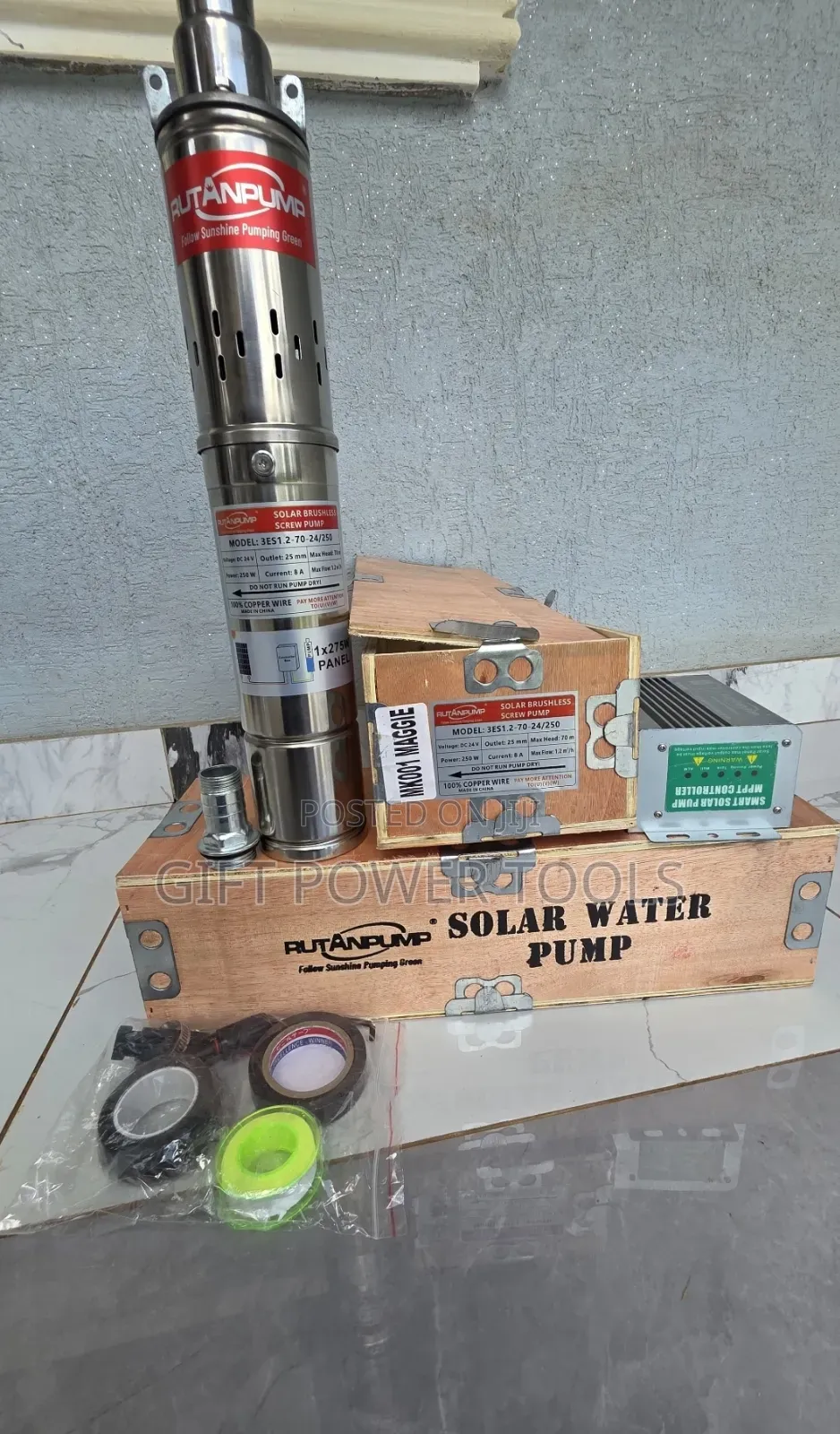Rutan Solar Pump 70m by 275watts/Submersible Brushless Solar Pump