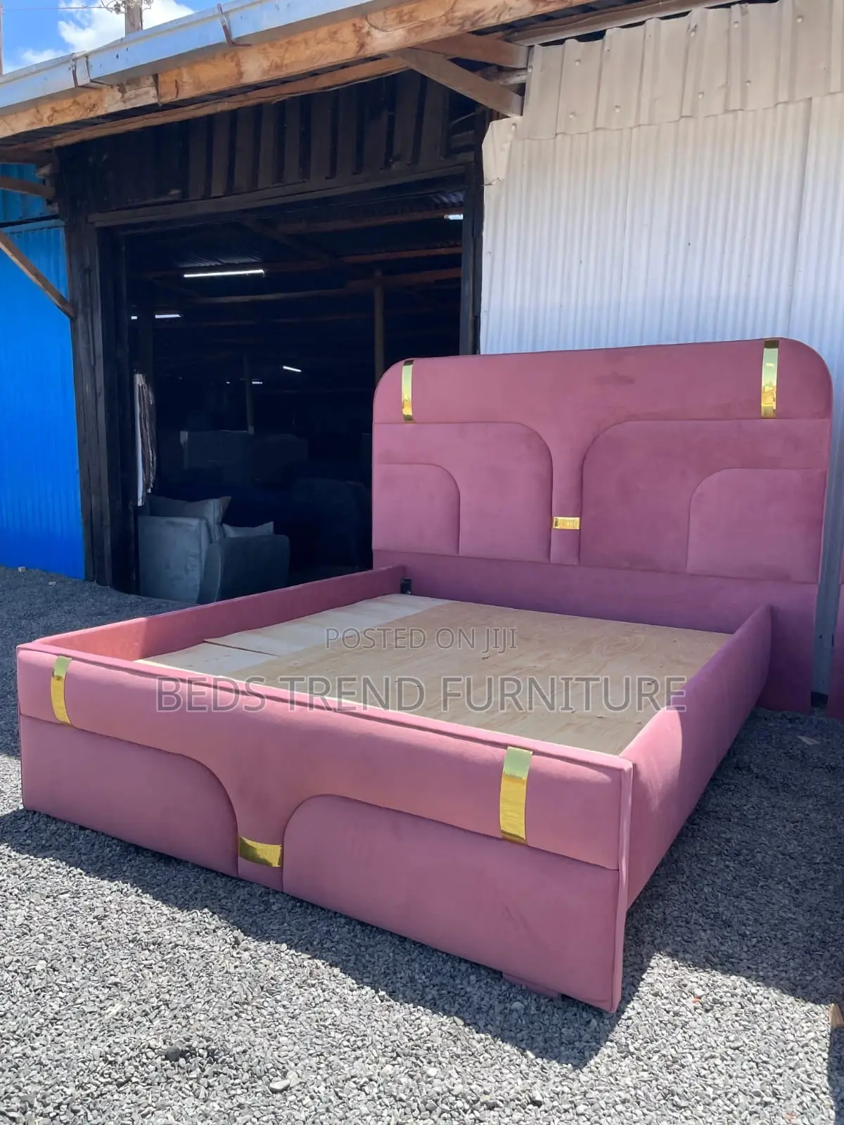5by6 Pink Upholstered Bed