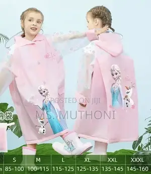 Kids' Disney Themed Poncho Raincoat With an Expandable Backpack Space
