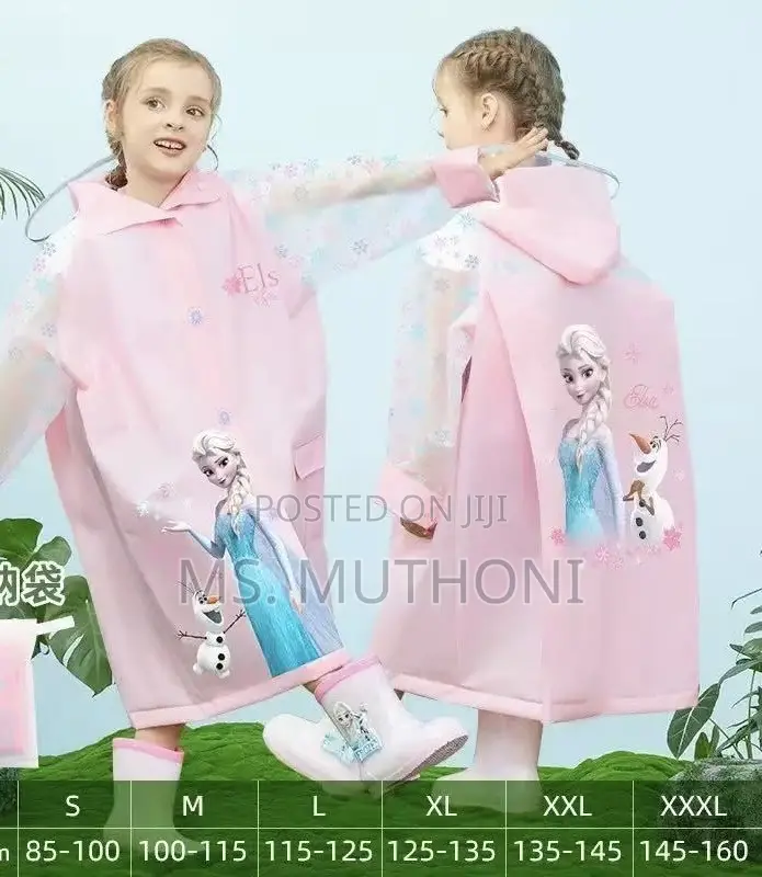 Kids' Disney Themed Poncho Raincoat With an Expandable Backpack Space