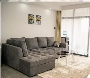 6 Seater Grey L-Shaped Sectional Sofa