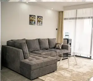 6 Seater Grey L-Shaped Sectional Sofa