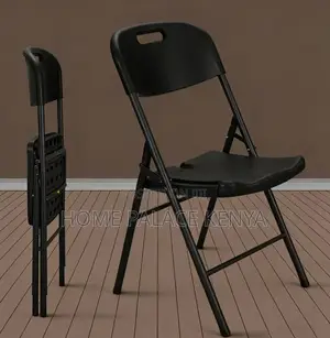 Foldable Chair; Blow Molded Folding Plastic Chair With Metal Frame