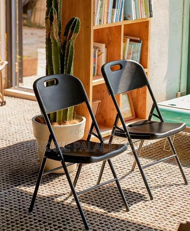 Foldable Chair; Blow Molded Folding Plastic Chair With Metal Frame - thumbnail 5
