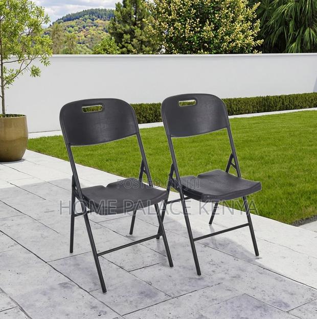 Foldable Chair; Blow Molded Folding Plastic Chair With Metal Frame - thumbnail 6