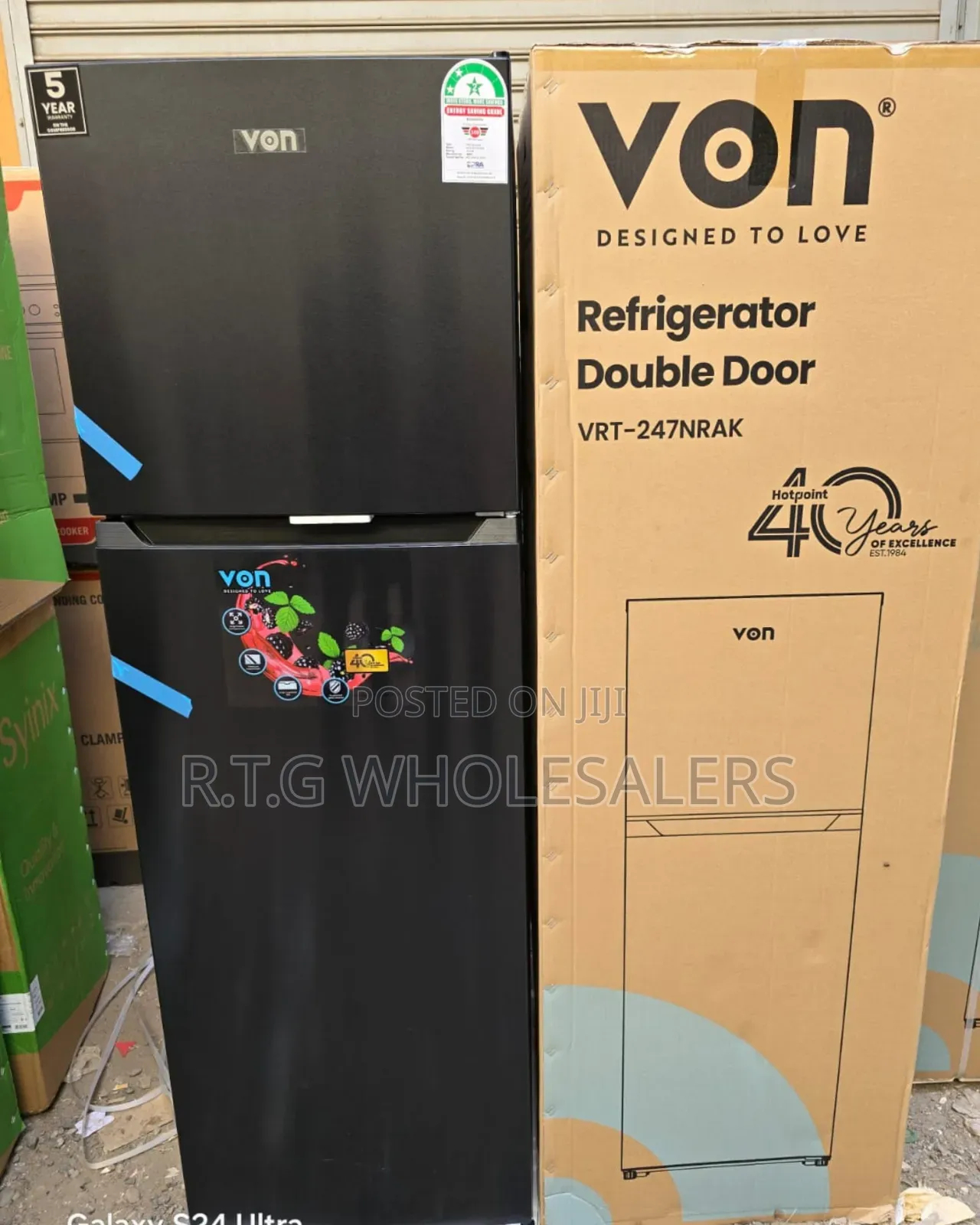 Von VRT-247nrak 247l Double Door Fridge