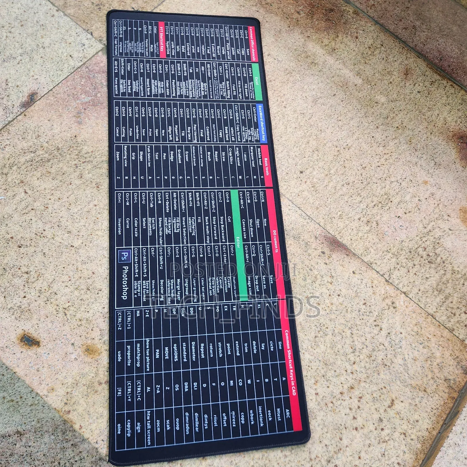 Excel Shortcuts Gaming Mouse Pad 80 X 30cm