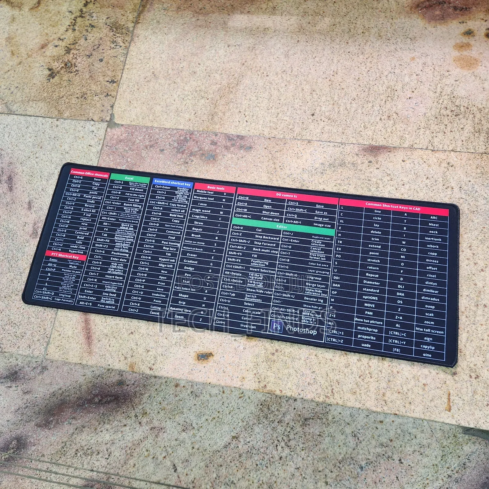 Excel Shortcuts Gaming Mouse Pad 80 X 30cm